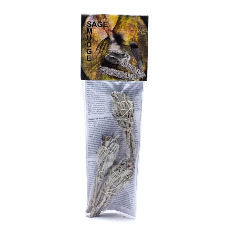 Witte Salie smudge fakkel | per 3 | 11cm
