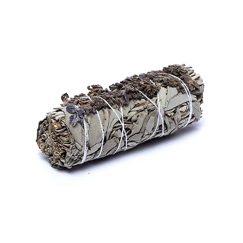 Witte salie smudge met lavendel | 2 stuks | ca 10cm