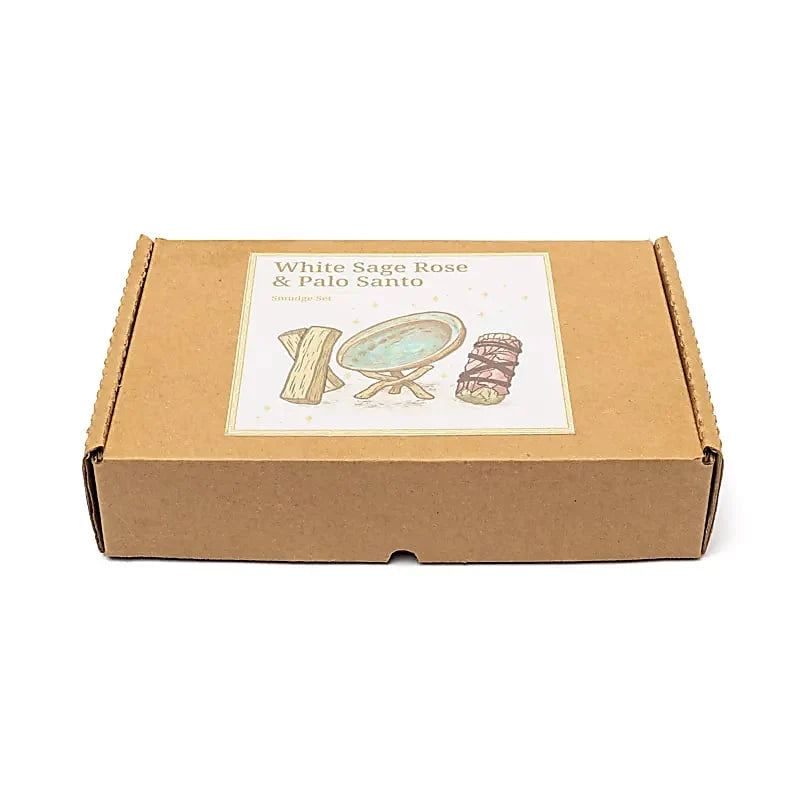 Smudge set witte salie, roos & Palo Santo | Huisreiniging