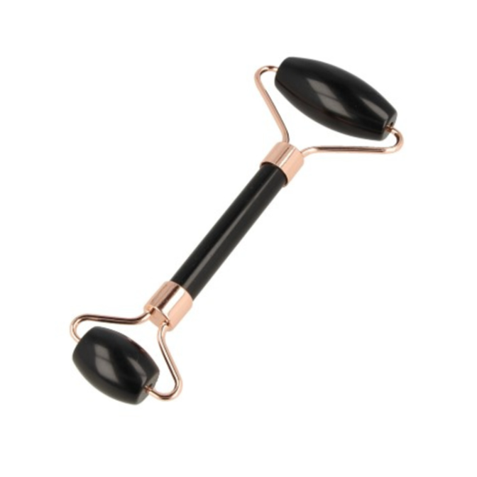 Obsidiaan zwart gezicht massage roller